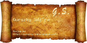 Gurszky Sára névjegykártya
