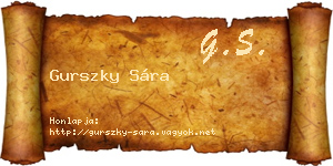 Gurszky Sára névjegykártya