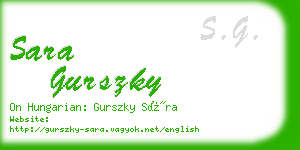 sara gurszky business card